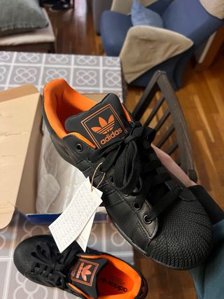 Adidas Superstar II Negro Naranja