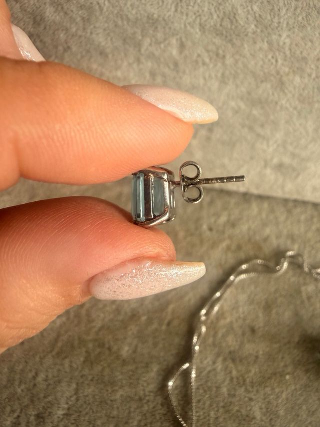 Conjunto Plata Ley 925 Collar y Pendientes