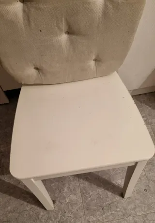 Silla Ikea madera blanca