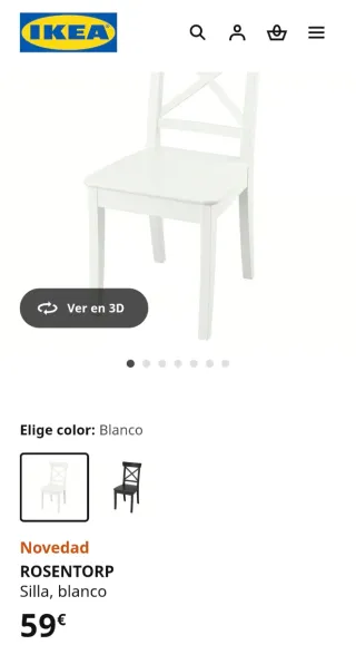 Silla Ikea madera blanca