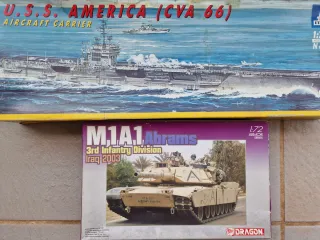 Maqueta USS America (CVA 66) + M1A1 Abrams