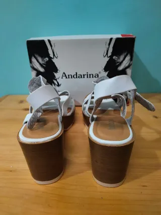 Sandalias Andarina Blancas Tacón Plataforma