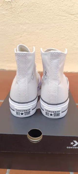Converse plataforma grises y blancas