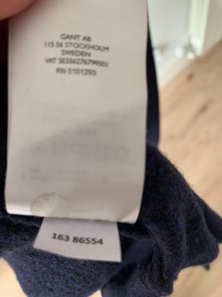 Jersey Gant Lana Cremallera Azul Talla L