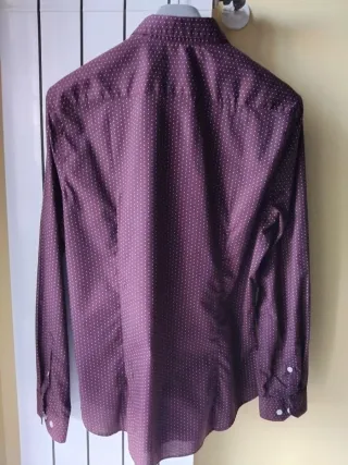 Camicia H&M Uomo Bordeaux Pois