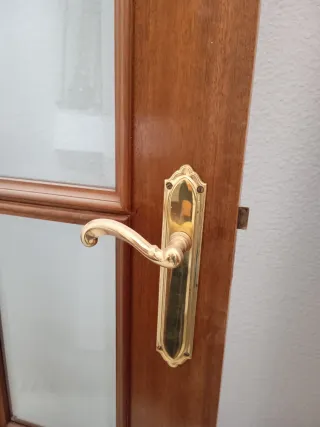 Puertas de salón de madera Sapelly con cristal