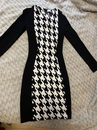 Vestido Negro con Estampado Pata de Gallo2