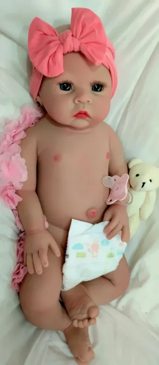 Bambola Reborn in Silicone Completa 51cm