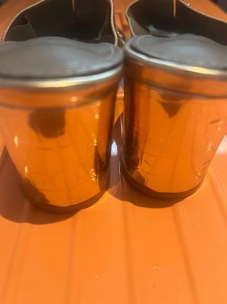 Sandalias tipo mule GINA T 38 doradas con strass