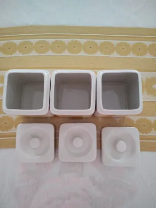 Set 3 Tarros Cerámica Decorados