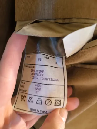 Abito Navigare beige 2 pezzi uomo taglia 56