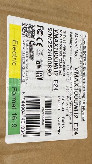 Pantalla Motorizada Proyector 100” Elite Screens