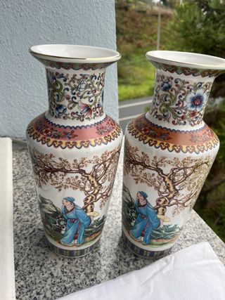 Set di 2 vasi cinesi in porcellana