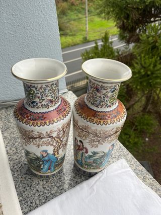 Set di 2 vasi cinesi in porcellana