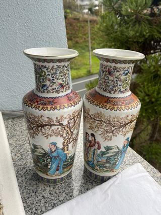 Set di 2 vasi cinesi in porcellana