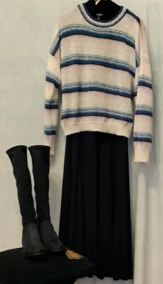 Jersey Tintoretto Rayas Azul,Blanco y morado