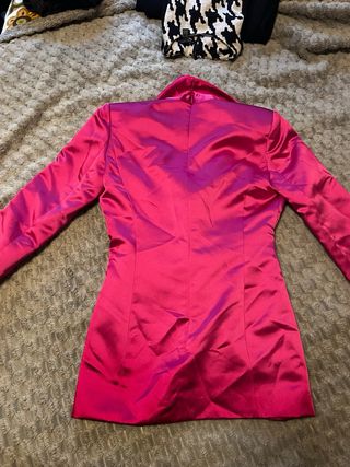 Vestido blazer satinado fucsia Zara Talla XS