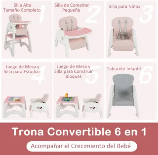 Trona evolutiva 6 en 1 rosa