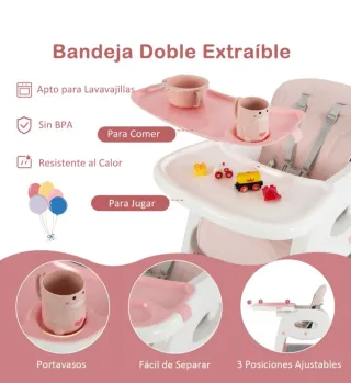 Trona evolutiva 6 en 1 rosa