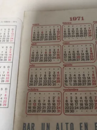 Lote 6 calendarios bolsillo retro diferentes