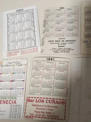 Lote 6 calendarios bolsillo retro diferentes