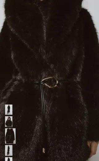 Abrigo pelo marrón Zara