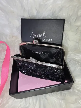 Monedero Victoria's Secret Negro Lentejuelas