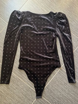Body nero velluto con brillantini