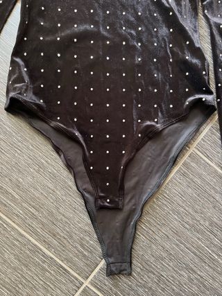 Body nero velluto con brillantini