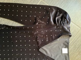 Body nero velluto con brillantini