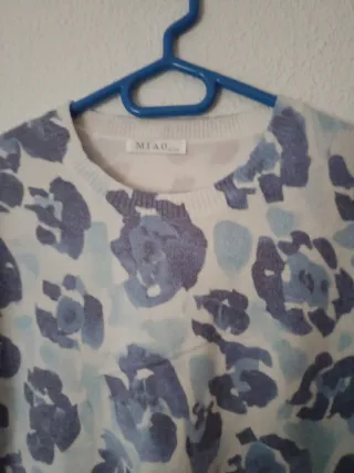 Jersey MIA Talla S Estampado Floral Azul Gris