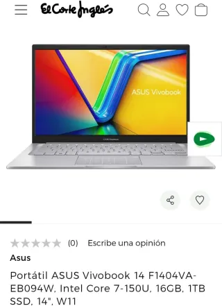 Portátil Asus Vivobook i7 14 Pulgadas