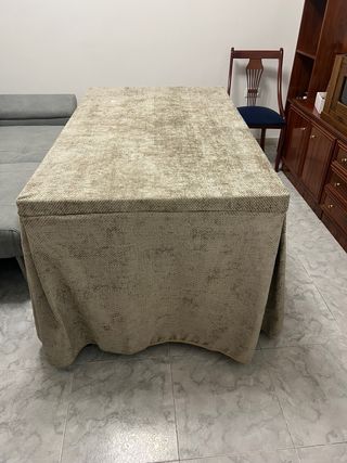 Faldillas de mesa tela beige/gris