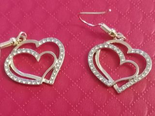 Collar y Pendientes Corazón Doble