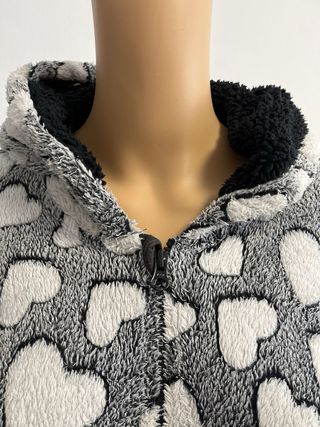 Pijama Entero Mujer Corazones Gris y Blanco