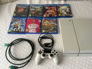 Consola PS4 Blanca 500GB + 7 Juegos