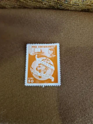 Francobollo Pro Emigranti Dante Alighieri Lire 50