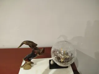 Lámpara Art Decó gamo base de mármol