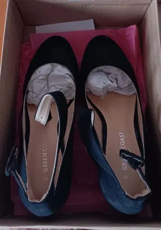 Zapatos negros tacón ancho