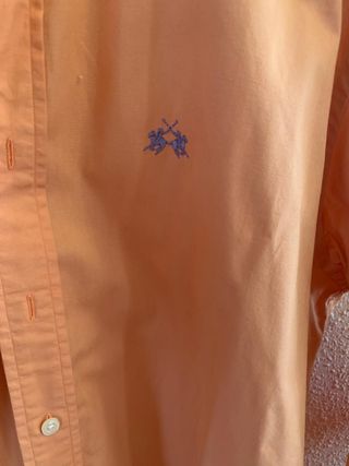 Camisa La Martina XL Naranja 100% Algodón