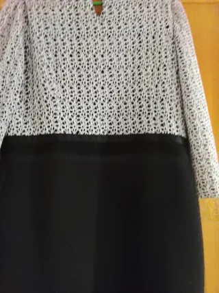 Vestido largo negro y blanco