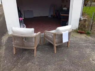 Sillas de Jardín Rattan y Madera