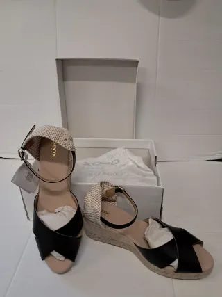 Sandali Geox Donna Tg 41 Beige/Nero