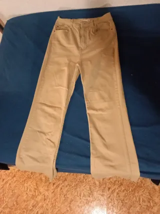 Pantalones vaqueros beige mujer talla 38