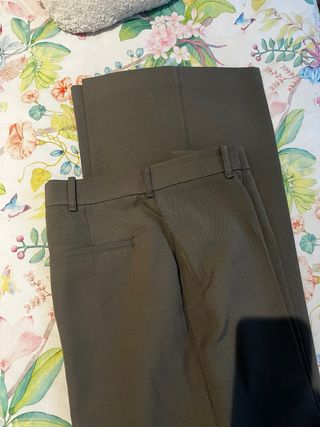 Traje Zara Pantalón Chaqueta Verde Oliva Talla M