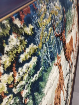 Tapiz antiguo ciervos años 60