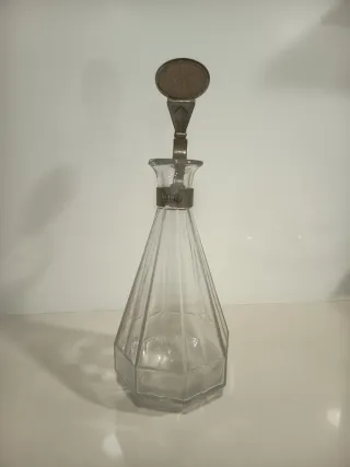 Jarra antigua cristal con tapa