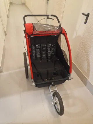 Carro remolque para bicicleta rojo