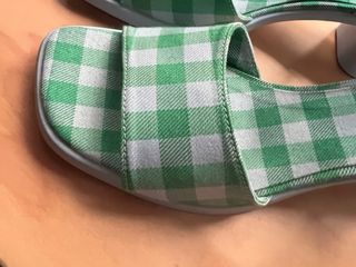 Sandalias con tacón Camper Mujer Cuadros Verdes