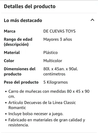 Cochecito de muñecas clásico